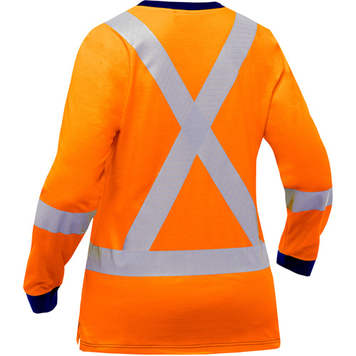 Bisley&reg; Women's X-Back Long Sleeve Shirt, Poly-Cotton, Small, High Visibility Orange Mukwa Safety Services