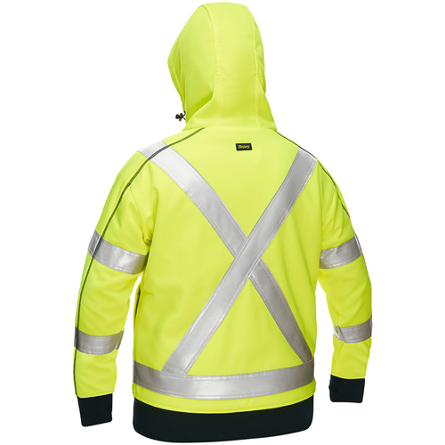 Bisley&reg; X-Back Women's Contoured Full Zip Hooded Sweatshirt with Sherpa Lining, 2X-Large, High Visibility Lime-Yellow Mukwa Safety Services