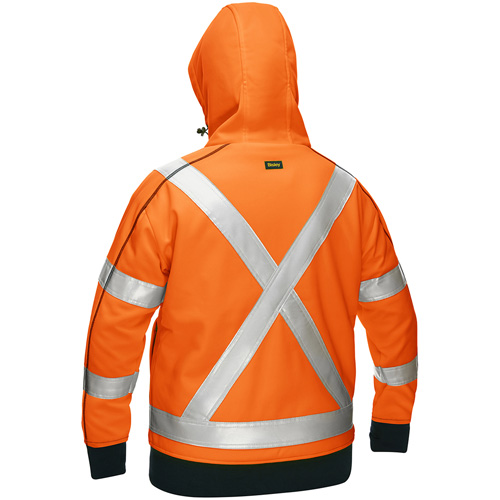 Bisley&reg; X-Back Women's Contoured Full Zip Hooded Sweatshirt with Sherpa Lining, 2X-Large, High Visibility Orange Mukwa Safety Services