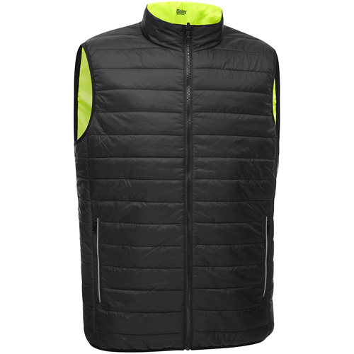Bisley&reg; X-Back Reversible Puffer Vest, High Visibility Lime-Yellow, Small, Polyester Mukwa Safety Services