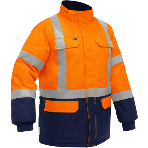 Bisley&reg; X-Back Extreme Cold Jacket with Navy Bottom, Polyester, High Visibility Orange, Medium Mukwa Safety Services