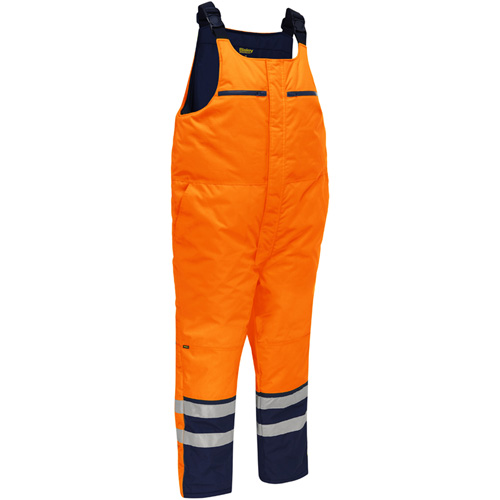 Bisley&reg; Extreme Cold Bib Overall, Polyester, Small, High Visibility Orange Mukwa Safety Services