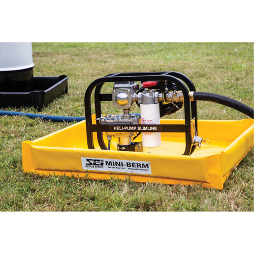 Yellow PVC Mini-Berm, 40 US gal. Capacity, 4' W x 4' L x 4" H Mukwa Safety Services