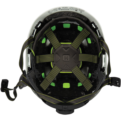 Casque de s&eacute;curit&eacute; d'escalade Fibre Metal, R&eacute;pond aux normes CSA type 2, Suspension Rochet, Non ventil&eacute; Mukwa Safety Services