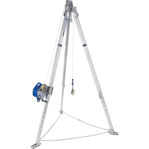 Tr&eacute;pied en aluminium pour espace clos avec cordage de s&eacute;curit&eacute; autor&eacute;tractable tri directionnel 8301098 Mukwa Safety Services
