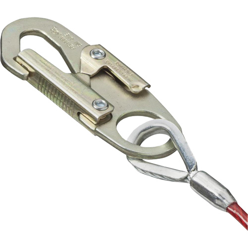 SA-5500-4 Shock Absorbing Lanyard, 4', Snap Hook Center, Snap Hook Leg Ends, Galvanized Steel Mukwa Safety Services