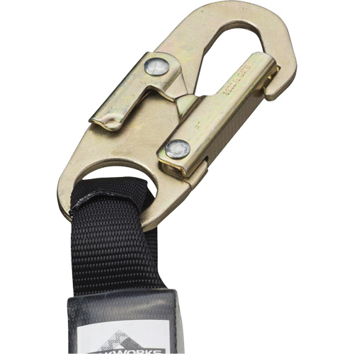 SA-5500-6 Shock Absorbing Lanyard, 6', Snap Hook Center, Snap Hook Leg Ends, Galvanized Steel Mukwa Safety Services