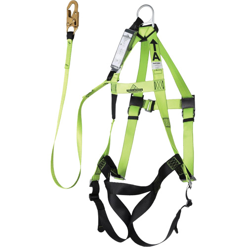 FBH-10000A6440-4 4' Class A Harness & Lanyard with 350 lbs. Capacity, Harness/Lanyard Combo Mukwa Safety Services