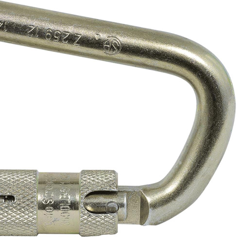 CP-03015-1 Zinc Plated Carabiner with 1" Gate Opening, Steel Mukwa Safety Services