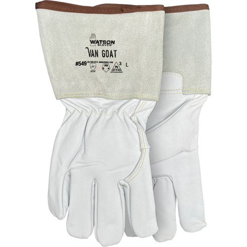 Gants r&eacute;sistant &agrave; la coupe et &agrave; l'arc &eacute;lectrique Van Goat 549, Taille Moyen, Enveloppe en Cutshield/Para-aramide/Polyester/Acier inoxydable/Ch&egrave;vre, ASTM ANSI niveau A6/EN 388 niveau F Mukwa Safety Services