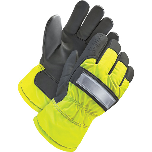 Gants d'ajusteur haute-visibilit&eacute;, Grand, Paume en Cuir fleur de ch&egrave;vre, Doublure en Thinsulate Mukwa Safety Services