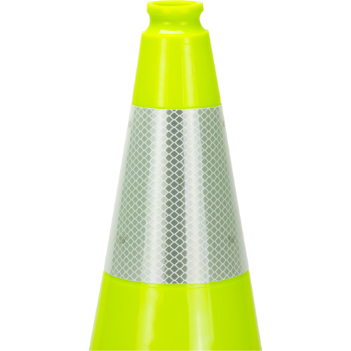 Premium Traffic Cone, 18", Lime Green, 6" Reflective Collar(s) Mukwa Safety Services