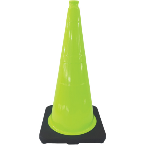 Premium Traffic Cone, 18", Lime Green Mukwa Safety Services