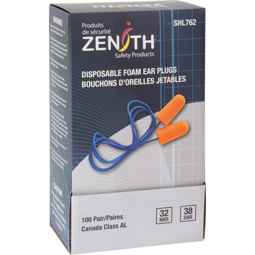 Foam Earplugs, Pair - Polybag, Corded Mukwa Safety Services