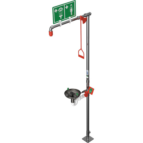 Combination Shower with Open Stainless Steel Bowl & Top Inlet, Pedestal Mukwa Safety Services