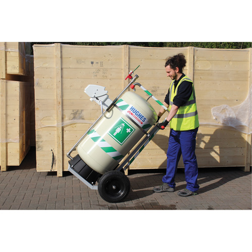 Douche d'urgence mobile et ind&eacute;pendant avec douche oculaire et faciale, Capacit&eacute; 30 gal., Conformit&eacute; Aucune Mukwa Safety Services