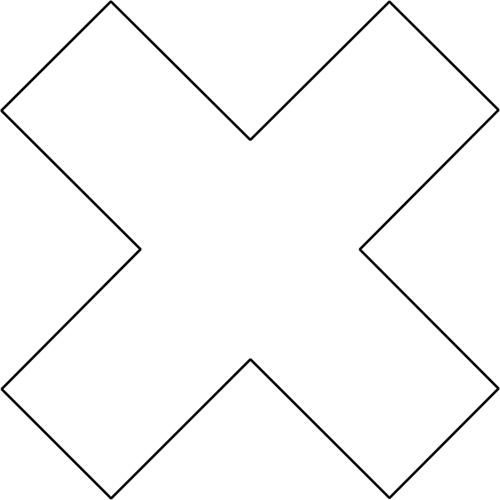 DuraStripe X-Treme X's, Cross, 6" L x 6" W, White, Vinyl Mukwa Safety Services