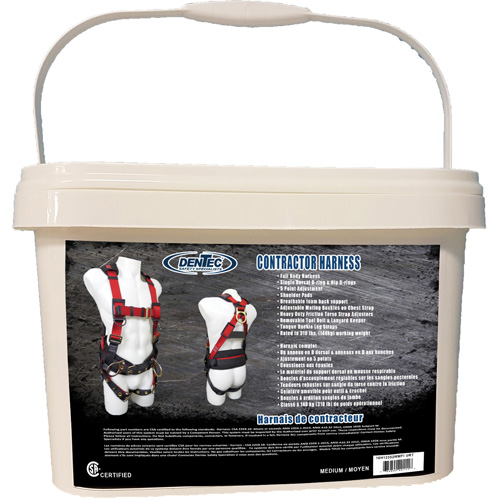 Contractor Safety Harness in Pail, CSA Certified, Class AP, Medium, 352 lbs. Cap. Mukwa Safety Services