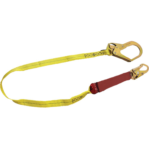 External Energy Absorber Lanyard with 2-1/4" Hook, 6', Snap Hook Center, Snap Hook Leg Ends, Polyester Mukwa Safety Services