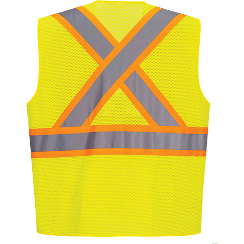 Veste de s&eacute;curit&eacute; &agrave; bandes contrastantes, Jaune lime haute visibilit&eacute;, Petit, Polyester Mukwa Safety Services