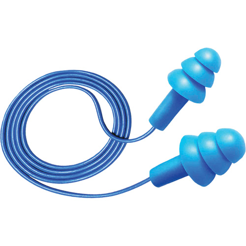 Hush 50-25 Reusable Metal Detectable Earplugs, Corded, One-Size, Bulk - Box, 25 NRR dB Mukwa Safety Services