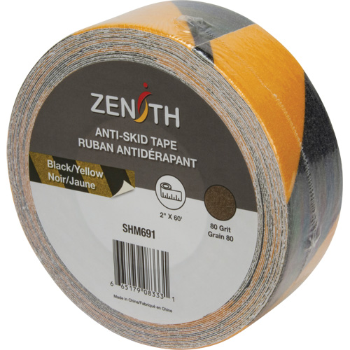 Anti-Skid Tape, 2" x 60', Black & Yellow Mukwa Safety Services