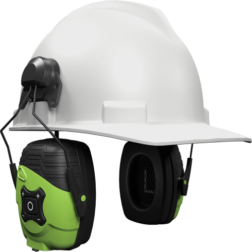 Safety Green Link Aware Bluetooth Earmuffs, Cap Mount Style, 21 dB Mukwa Safety Services