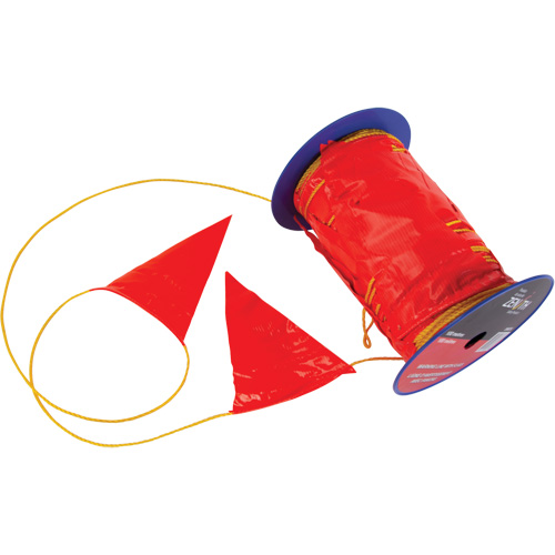 Warning Line with Flags, 328' L, Orange/Yellow Mukwa Safety Services