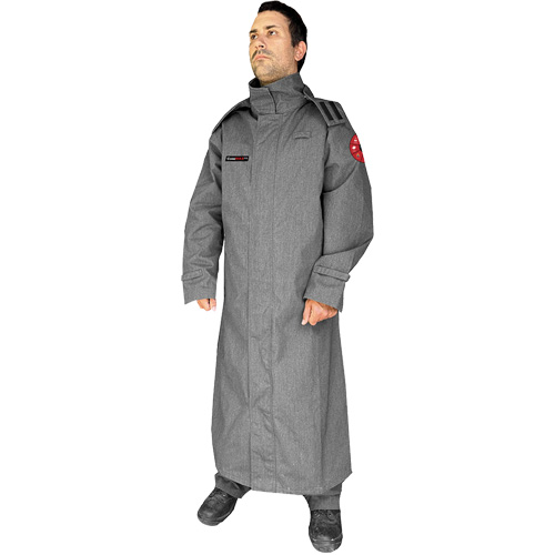 CoreMAX FR 52" Jacket with Attached Hood, 2X-Large, Grey Mukwa Safety Services
