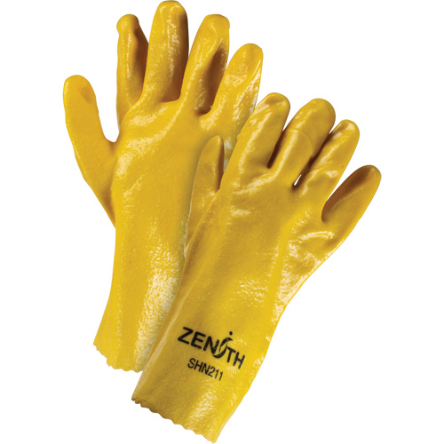 Rough-Finish Chemical-Resistant Gloves, Size 9, 12" L, PVC, Interlock Inner Lining, 47-mil Mukwa Safety Services