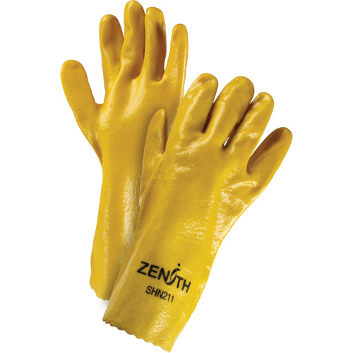 Gants &agrave; fini rugueux et r&eacute;sistants aux produits chimiques, Taille 9, 14" lo, PVC, Doublure en Interlock, 47-mil Mukwa Safety Services