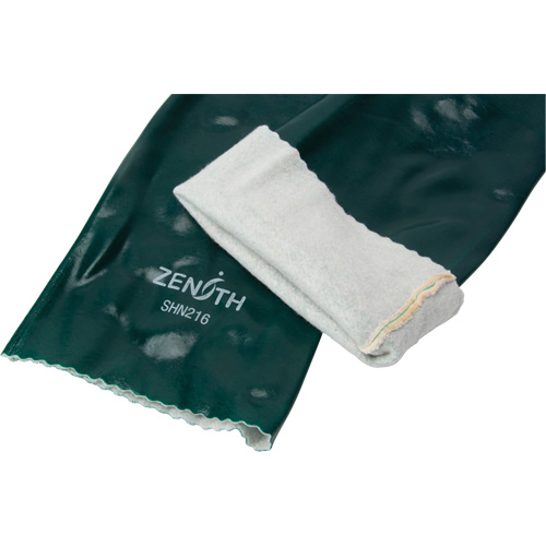 Double Dipped Green Gloves, 18" L, PVC, Cotton Jersey Inner Lining, 70-mil Mukwa Safety Services