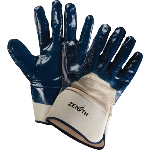 Heavyweight Safety Cuff Gloves, 11/2X-Large, Nitrile Coating, Cotton Shell Mukwa Safety Services