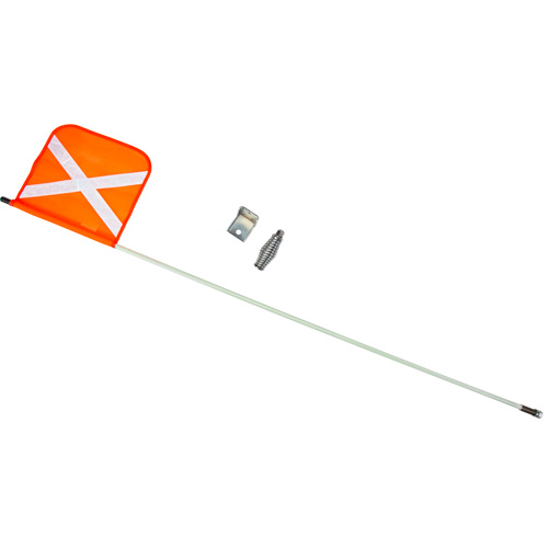 Heavy-Duty Safety Whip, Threaded Mount, 5' High, Orange with Reflective X Mukwa Safety Services