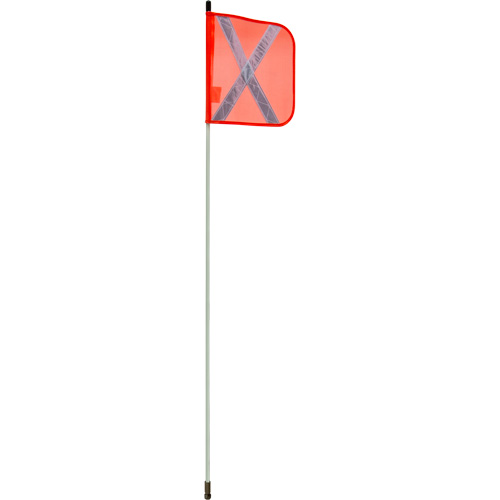 Heavy-Duty Safety Whip, Threaded Mount, 5' High, Orange with Reflective X Mukwa Safety Services