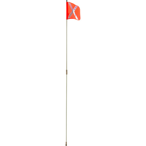 Heavy-Duty Safety Whip, Threaded Mount, 8' High, Orange with Reflective X Mukwa Safety Services