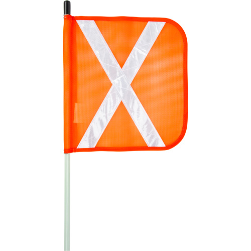 Heavy-Duty Safety Whip, Threaded Mount, 5' High, Orange with Reflective X Mukwa Safety Services