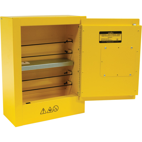 Mini Flammable Safety Cabinet, 2 Gal., 1 Door, 17" W x 22" H x 8" D Mukwa Safety Services