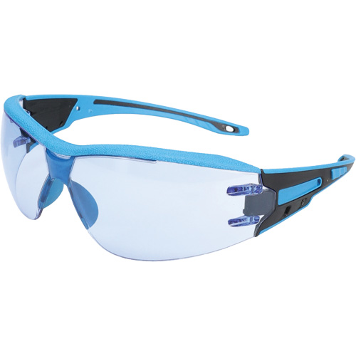 Lunettes de s&eacute;curit&eacute; sans monture Captain d&eacute;tectables par d&eacute;tecteur de m&eacute;taux, Lentille Bleu p&acirc;le, Antibu&eacute;e/Anti-&eacute;gratignures, ANSI Z87+/R&eacute;pond ou surpasse la norme CSA Z94.3 Mukwa Safety Services