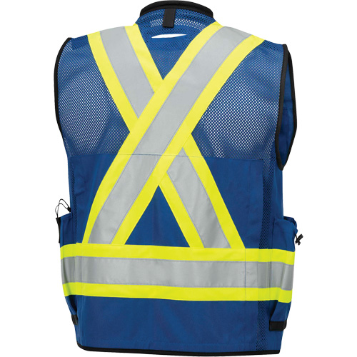 6681 Veste d'arpenteur antimicrobienne haute visibilit&eacute; avec dos en maille, Bleu royal, Petit, Polyester Mukwa Safety Services