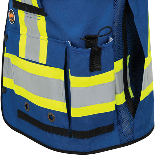 6681 Veste d'arpenteur antimicrobienne haute visibilit&eacute; avec dos en maille, Bleu royal, Petit, Polyester Mukwa Safety Services