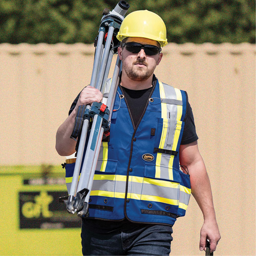 6681 Veste d'arpenteur antimicrobienne haute visibilit&eacute; avec dos en maille, Bleu royal, Petit, Polyester Mukwa Safety Services