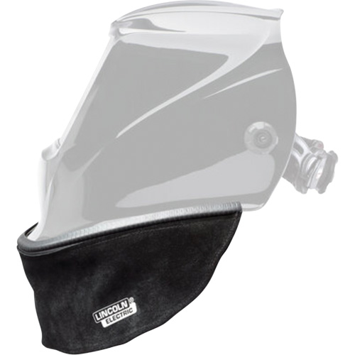 Split Leather Helmet Bib with Press Fit Seal, Black Mukwa Safety Services