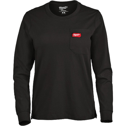 T-shirt &agrave; manches longues avec poches GRIDIRON, Femmes, T-petit, Noir Mukwa Safety Services