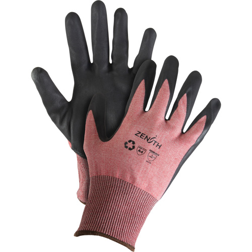 Gants &eacute;cologiques, l&eacute;gers, et r&eacute;sistants &agrave; la coupe, &agrave; haute dext&eacute;rit&eacute;, Taille 10, Calibre 18, Rev&ecirc;tement Mousse de nitrile, Enveloppe en Acier inoxydable/PEHP/rPET, ASTM ANSI niveau A4 Mukwa Safety Services