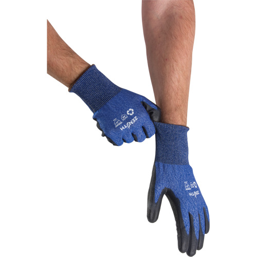 Eco-Friendly Stretch Cut-Resistant Gloves, Size 11, 18 Gauge, Polyurethane Coated, Stainless Steel/HPPE/RPET Shell, ASTM ANSI Level A5 Mukwa Safety Services