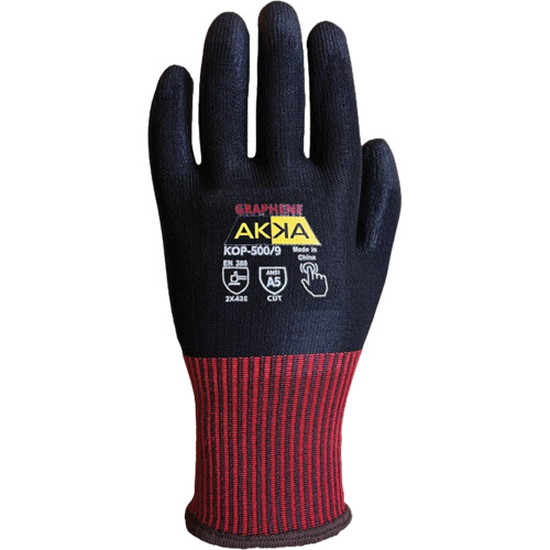 KOP-500 High Cut-Protection Gloves, Size 8, 13 Gauge, Polyurethane Coated, Nylon/HPPE/Spandex/Graphene Shell, ASTM ANSI Level A5/EN 388 Level E Mukwa Safety Services