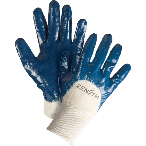 Medium-Weight Interlock Lined Gloves, 9/Large, Nitrile Coating, Cotton Shell Mukwa Safety Services