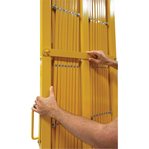 Expandable Barrier, 84" H x 20' L, Yellow Mukwa Safety Services