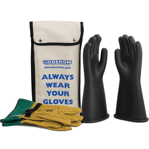 Class 1 Rubber Electrical Glove Kit, 8, 14" L, 37 cal/cm², NFPA 70E Mukwa Safety Services